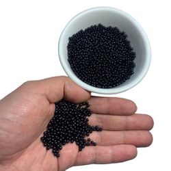 Perolas Pequenas Abs Com Furo 3mm Preto Artesanato... - MERART