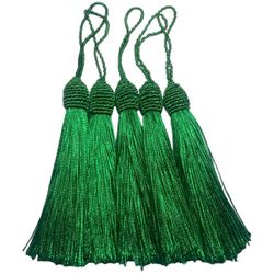 Kit 5 Pingente Tassel 9cm Verde Bandeira Com Detal... - MERART