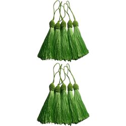 Kit 10 Pingente Tassel 9cm Verde Limão Com Detalhe... - MERART