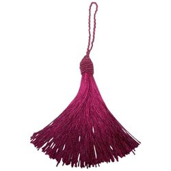 Pingente Tassel 9cm Rosa Pink Com Detalhe em Doura... - MERART