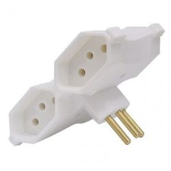 Plug Adaptador T 4 SAIDAS 2P+T BRANCO - Meta Materiais Elétricos Ltda