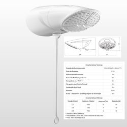 DUCHA TOP JET MULT TEMP 127V/5500W 1500 LORENZETTI - Meta Materiais Elétricos Ltda