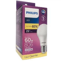 LAMP LED BULBO 9W AM 3000K PHIIPS - Meta Materiais Elétricos Ltda