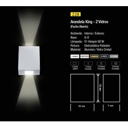 Arandela King 2V Marrom 228 - Meta Materiais Elétricos Ltda