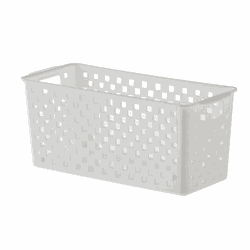 CESTO ORGANIZADOR QUADRATTA 27X12X12 CM BRANCO - 1... - METALVALE BIJU