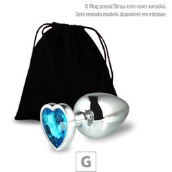 **Plug Metálico G Com Strass Formato de Coração 8c... - Pimenta Sexy Shop e Lingerie Sensual