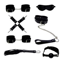 Kit Bondage Com 7 Itens SI (5875) - Preto - 29487 - Pimenta Sexy Shop e Lingerie Sensual