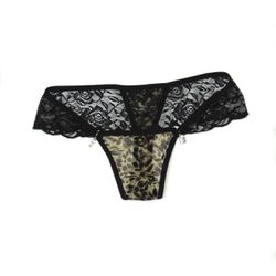 *Calcinha Cadeado (CF614) - Onça com Preto - 26656 - Pimenta Sexy Shop e Lingerie Sensual