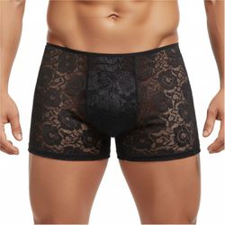 Cueca Box em Renda (CP6071) - Preta - 40347 - Pimenta Sexy Shop e Lingerie Sensual