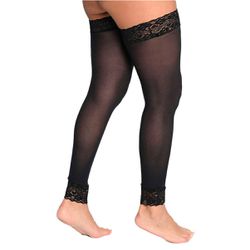 Meia 7/8 Com Renda (DM164) - Preta - 39338 - Pimenta Sexy Shop e Lingerie Sensual