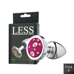 Plug de Plástico P Less Cromado Com Pedras Craveja... - Pimenta Sexy Shop e Lingerie Sensual