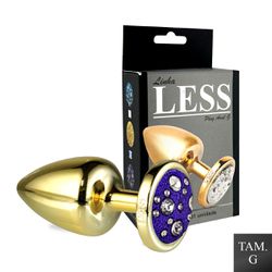 Plug Less G Dourado Com Pedras Cravejadas em Stras... - Pimenta Sexy Shop e Lingerie Sensual