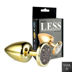 Plug Less G Dourado Com Pedras Cravejadas em Stras... - Pimenta Sexy Shop e Lingerie Sensual