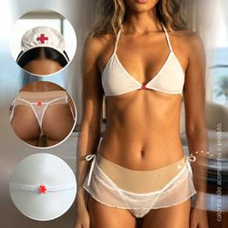 Fantasia Mini Doutora- (HB039) - Branco - 40406 - Pimenta Sexy Shop e Lingerie Sensual