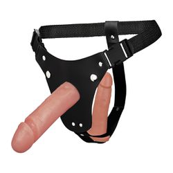 Cinta Dupla Invertida Com 2 Próteses (L181) - Bege... - Pimenta Sexy Shop e Lingerie Sensual