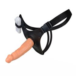 Cinta Com Prótese 15x13cm e Vibro (L238) - Bege - ... - Pimenta Sexy Shop e Lingerie Sensual