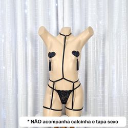 Cinta Liga Com Strapy- (LG002) - Preto - 33366 - Pimenta Sexy Shop e Lingerie Sensual