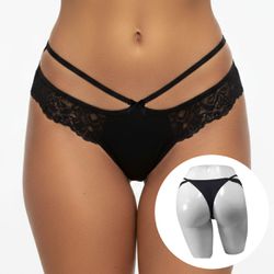 *Calcinha Com Duas Alça (LS5020) - Preta - 39346 - Pimenta Sexy Shop e Lingerie Sensual