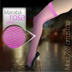 *Meia 7/8 Arrastão Marabá (MB001) - Rosa Pink - 2... - Pimenta Sexy Shop e Lingerie Sensual
