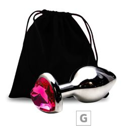 Plug de Metal G Com Pedra Formato de Coração VP (P... - Pimenta Sexy Shop e Lingerie Sensual
