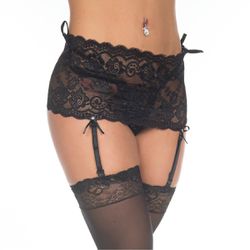 Cinta Liga (PS8036) - Preto - 20634 - Pimenta Sexy Shop e Lingerie Sensual