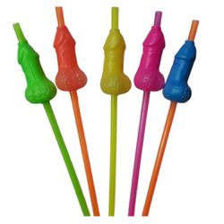 *Canudo Com Mini Pênis Neon 1un (RA1456) - Cores V... - Pimenta Sexy Shop e Lingerie Sensual