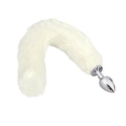 *Plug Metálico Com Cauda SI (ST551) - Branco - ... - Pimenta Sexy Shop e Lingerie Sensual