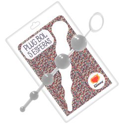 Plug Bol Com 5 Esferas SF (EL003-ST630) - Translúc... - Pimenta Sexy Shop e Lingerie Sensual