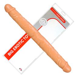 Prótese 36x13cm Ponta Dupla (PR102) - Bege - 20538 - Pimenta Sexy Shop e Lingerie Sensual