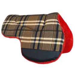 Manta Meia Aba Xadrez Marrom - Vermelho - MF0040 - MF BOLSAS