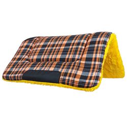 Manta Quarto De Milha Xadrez Laranja Preto e Amare... - MF BOLSAS