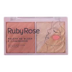 PALETA DE BLUSH E ILUMINADOR RUBY ROSE - 0094 - MIL OPÇÕES MAQUIAGEM