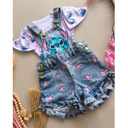 Jardineira Stitch - Mini Bella Kids