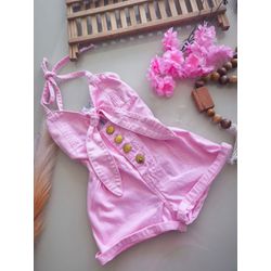 Macaqueiro Rosa Jeans - Mini Bella Kids