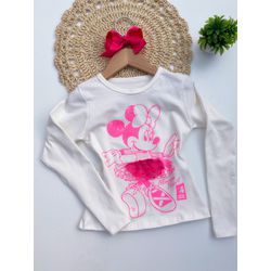 Blusa minnie rosa saia Tule - Mini Bella Kids