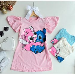 Vestido Stitch e angel - Mini Bella Kids