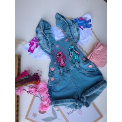 Macacão Stitch e angel - Mini Bella Kids
