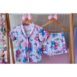 Pijama Stitch e Angel - Mini Bella Kids