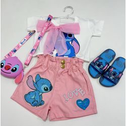 Conjunto Stitch laço - Mini Bella Kids