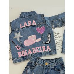 Colete jeans personalizado - Mini Bella Kids