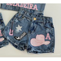 Shorts Personalizado Boiadeira - Mini Bella Kids