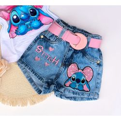 Shorts jeans Stitch - Mini Bella Kids