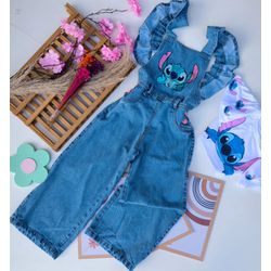 Macacão Jeans Stitch - Mini Bella Kids