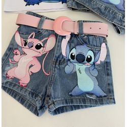 Shorts Personalizado Stitch e angel - Mini Bella Kids