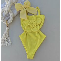 Body flor Amarelo - Mini Bella Kids