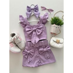 Conjunto Estela Lilás - Mini Bella Kids