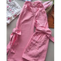 Calça Laço Rosa - Mini Bella Kids