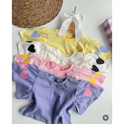 Blusa manga coração - Mini Bella Kids