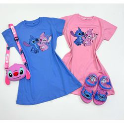 Vestido Stitch e angel - Mini Bella Kids