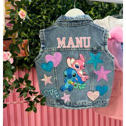 Colete Personalizado Stitch e angel - Mini Bella Kids